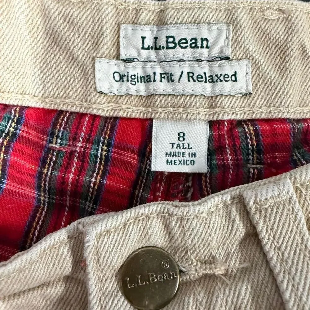 Llbean Women's Tan and Cream Jeans